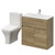 Montego Autumn Oak 800mm 2 Door 1 Drawer Vanity Unit and Kingston Toilet Suite with Angel Basin Right Hand View thumbnail