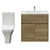 Montego Autumn Oak 800mm 2 Door 1 Drawer Vanity Unit and Kingston Toilet Suite with Angel Basin Front View thumbnail