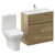 Montego Autumn Oak 800mm 2 Door 1 Drawer Vanity Unit and Kingston Toilet Suite with Angel Basin Left Hand View thumbnail