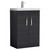 Nuie Athena Charcoal Black 600mm 2 Door Vanity Unit with 40mm Profile Basin - ATH026A Main Image