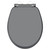 Danbury Satin Anthracite MDF Soft Close With Chrome Hinge Toilet Seat Top View thumbnail