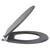 Danbury Satin Anthracite MDF Soft Close With Chrome Hinge Toilet Seat Side View thumbnail