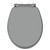 Danbury Satin Grey MDF Soft Close With Chrome Hinge Toilet Seat Top View thumbnail