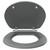 Danbury Satin Grey MDF Soft Close With Chrome Hinge Toilet Seat Front View thumbnail