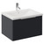 Helix 460 Fluted Satin Anthracite 600mm Wall Mounted 1 Drawer Vanity Unit with Glide Basin Left Hand View thumbnail