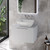 Helix 460 Fluted Satin White 600mm Wall Mounted 1 Drawer Vanity Unit for Countertop Basins Lifestyle Image thumbnail