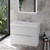 Helix 460 Fluted Satin White 800mm Wall Mounted 2 Drawer Vanity Unit with Glide Basin Lifestyle Image thumbnail