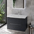 Helix 460 Fluted Satin Anthracite 800mm Wall Mounted 2 Drawer Vanity Unit with Glide Basin Lifestyle Image thumbnail