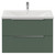 Helix 460 Fluted Satin Green 800mm Wall Mounted 2 Drawer Vanity Unit with Glide Basin View from Front thumbnail