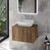 Helix 460 Fluted Tobacco Oak 600mm Wall Mounted 1 Drawer Vanity Unit for Countertop Basins Lifestyle Image thumbnail