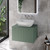 Helix 460 Fluted Satin Green 600mm Wall Mounted 1 Drawer Vanity Unit for Countertop Basins Lifestyle Image thumbnail