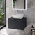 Helix 460 Fluted Satin Anthracite 600mm Wall Mounted 1 Drawer Vanity Unit for Countertop Basins Lifestyle Image thumbnail