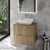 Helix 460 Fluted Autumn Oak 600mm Wall Mounted 2 Drawer Vanity Unit for Countertop Basins Lifestyle Image thumbnail
