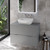 Helix 460 Fluted Pebble Grey 800mm Wall Mounted 2 Drawer Vanity Unit for Countertop Basins Lifestyle Image thumbnail