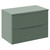 Helix 460 Fluted Satin Green 800mm Wall Mounted 2 Drawer Vanity Unit for Countertop Basins Left Hand View thumbnail