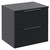 Helix 460 Fluted Satin Anthracite 600mm Wall Mounted 2 Drawer Vanity Unit for Countertop Basins Left Hand View thumbnail