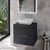 Helix 460 Fluted Satin Anthracite 600mm Wall Mounted 2 Drawer Vanity Unit for Countertop Basins Lifestyle Image thumbnail