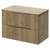 Helix 460 Fluted Autumn Oak 800mm Wall Mounted 2 Drawer Vanity Unit for Countertop Basins Right Hand View thumbnail