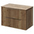 Helix 460 Fluted Tobacco Oak 800mm Wall Mounted 2 Drawer Vanity Unit for Countertop Basins Right Hand View thumbnail