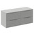 Helix 460 Fluted Pebble Grey 1200mm Wall Mounted 4 Drawer Vanity Unit for Countertop Basins Left Hand View thumbnail