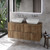 Helix 460 Fluted Tobacco Oak 1200mm Wall Mounted 4 Drawer Vanity Unit for Countertop Basins Lifestyle Image thumbnail