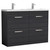 Nuie Athena Charcoal Black 1200mm 4 Drawer Vanity Unit with Double Basin - ATH033C Main Image