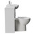 Modena Gloss White 1050mm 2 Door Vanity Unit Toilet Suite Side View thumbnail