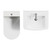 Modena Gloss White 550mm 2 Door Vanity Unit and Newbury Open Back Toilet Suite Top View thumbnail