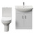 Modena Gloss White 650mm 2 Door Vanity Unit and Newbury Closed Back Toilet Suite View from Front thumbnail