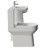 Modena Gloss White 650mm 2 Door Vanity Unit and Newbury Comfort Back Toilet Suite Side View thumbnail