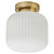 Forum Spa Quebec Satin Brass Ribbed Flush Bathroom Light Front View thumbnail