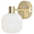 Forum Spa Scala Satin Brass Ribbed Bathroom Wall Light Side View Illuminated thumbnail