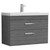 Nuie Athena Anthracite Woodgrain 800mm Wall Hung 2 Drawer Vanity Unit with 40mm Profile Basin - ATH067A Main Image