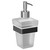 Colore Square Matt Black and Frosted Glass Wall Mounted Liquid Soap Dispenser Left Hand View