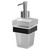 Colore Square Matt Black and Frosted Glass Wall Mounted Liquid Soap Dispenser Right Hand View
