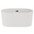 Genoa Matt White 1500mm x 750mm Double Ended Freestanding Bath with Black Waste View from Front thumbnail