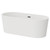 Genoa Matt White 1700mm x 800mm Double Ended Freestanding Bath with Black Waste Right Hand View