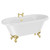 Windsor 1795mm x 785mm Double Ended Freestanding Roll Top Bath with Brushed Brass Claw Feet Left Hand View thumbnail