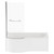 Plage 1700mm 12 Jet Chrome V-Tec Left Hand P Shaped Whirlpool Shower Bath with Towel Rail Bath Screen and Front Bath Panel Front View thumbnail