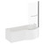 Plage 1700mm 12 Jet Chrome V-Tec Right Hand P Shaped Whirlpool Shower Bath with Towel Rail Bath Screen and Front Bath Panel Left Hand View thumbnail