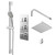 Cubix Polished Chrome Triple Thermostatic Valve Mixer Shower With Square Fixed Head And Avon Shower Slide Rail Kit - 2 Outlet - Right View Thumbnail