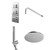 Cubix Polished Chrome Triple Thermostatic Valve Mixer Shower with Round Fixed Head and Round Handset Outlet Holder Right Hand View thumbnail