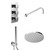 Cubix Polished Chrome Triple Thermostatic Valve Mixer Shower with Round Fixed Head and Round Handset Outlet Holder Left Hand View thumbnail
