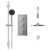 Cubix Polished Chrome Triple Thermostatic Valve Mixer Shower With Round Fixed Head And Clyde Shower Slide Rail Kit - 2 Outlet - Front View Thumbnail