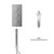 Circo Polished Chrome Triple Thermostatic Valve Mixer Shower with Square Fixed Head and Round Handset Outlet Holder Front View thumbnail