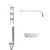 Circo Polished Chrome Triple Thermostatic Valve Mixer Shower with Square Fixed Head and Round Handset Outlet Holder Side View thumbnail