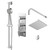 Circo Polished Chrome Triple Thermostatic Valve Mixer Shower With Square Fixed Head And Tyne Shower Slide Rail Kit - 2 Outlet - Right View Thumbnail