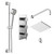 Circo Polished Chrome Triple Thermostatic Valve Mixer Shower With Square Fixed Head And Tyne Shower Slide Rail Kit - 2 Outlet - Left View Thumbnail