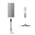 Circo Polished Chrome Triple Thermostatic Valve Mixer Shower With Round Fixed Head And Square Handset Outlet Holder - 2 Outlet - Front View Thumbnail