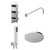 Circo Polished Chrome Triple Thermostatic Valve Mixer Shower With Round Fixed Head And Square Handset Outlet Holder - 2 Outlet - Left View Thumbnail